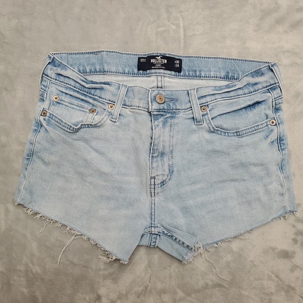 Hollister Shorts Womens 30 Denim Epic Flex Low Rise Cutoff Y2K Casual Summer